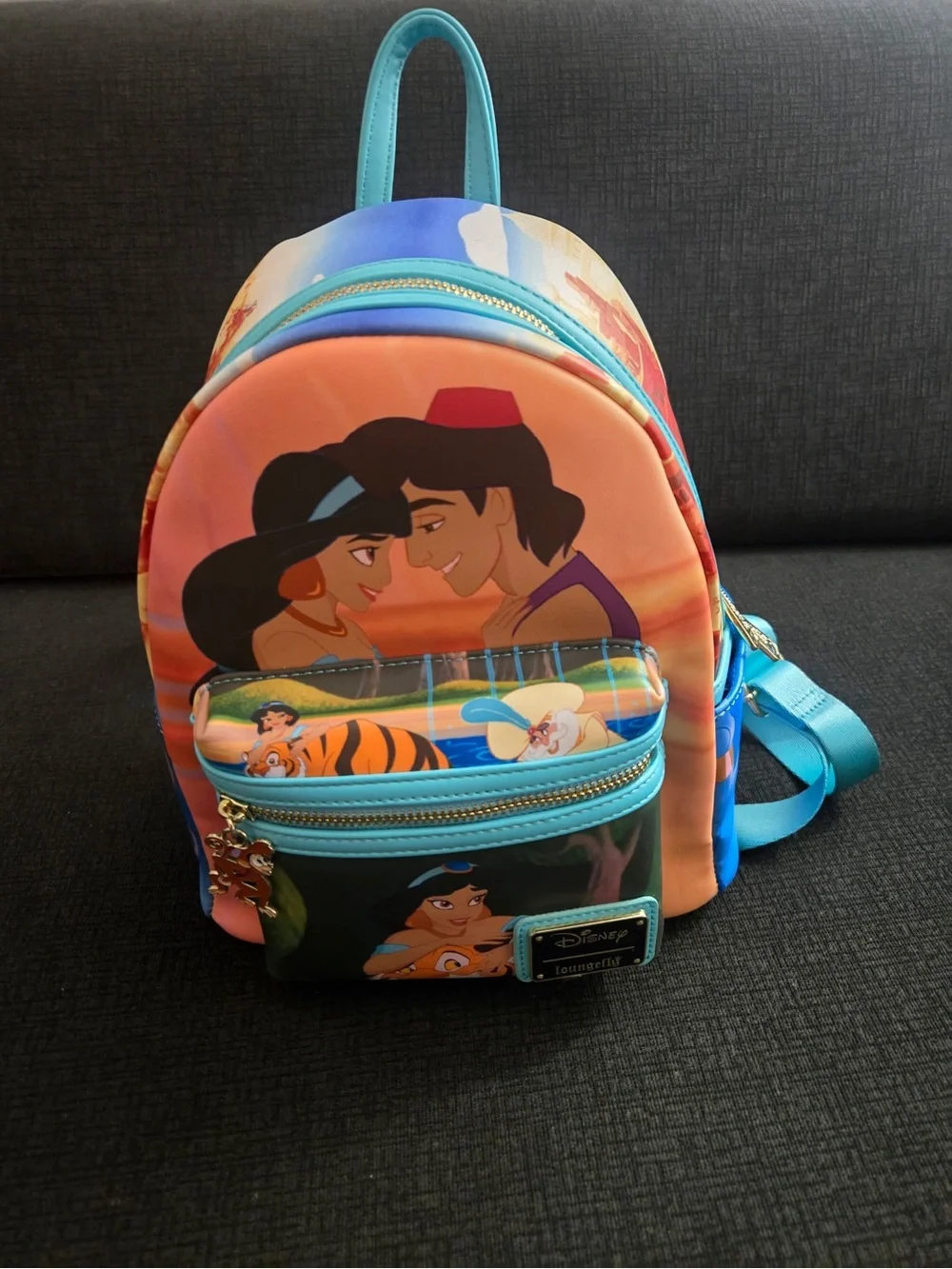 Loungefly Disney Aladdin Mini Backpack - Blue, Peach, Orange